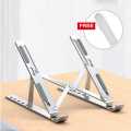 Aluminum Alloy Metal Adjustable Laptop Stand For 10 To 17 Inches Macbook/Laptops/Tab. 
