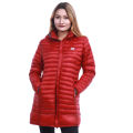 MSU Red Long Silicon Winter Jacket For Women. 