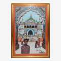 Mithila Painting Of Janaki Temple 17x24.5. 