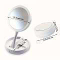 Dual Magnification Vanity Mirror - 1X & 10X with White LED Lights, Foldable Compact Design for Professional Makeup Application. 