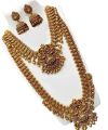 Temple Jewellery Brass Jewellery Set. 