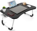 Foldable And Portable Multi-Purpose Laptop Table Stand/Study Table/Bed Table/Ergonomic & Rounded Edges/Non-Slip Legs/Engineered Wood/Color. 