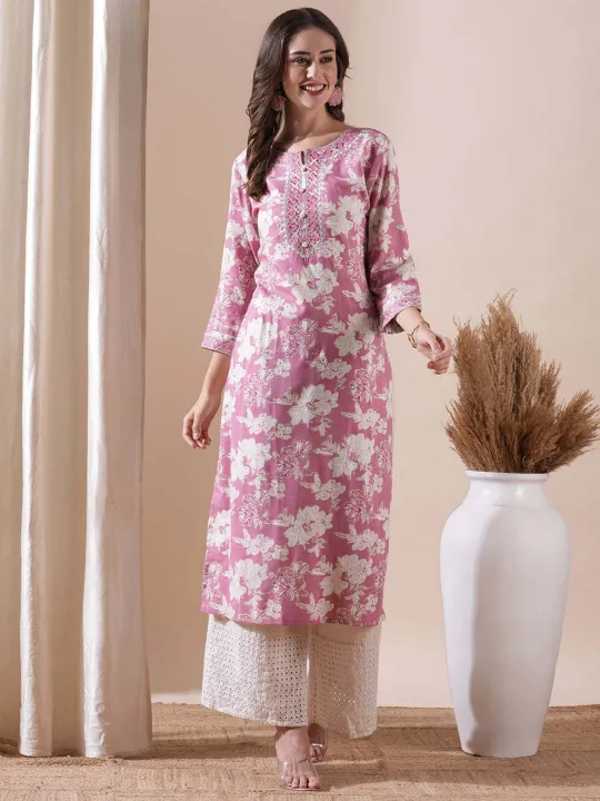 Fabdale%20Maroon%20Floral%20Print%20Viscose%20Rayon%20Straight%20Kurta%20%7C%20Casual%20Ethnic%20Wear%20(PRSC-015)%20-%20Image%204