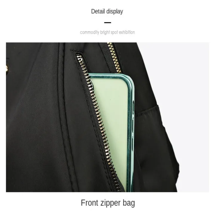 Casual%20Lightweight%20School%20Bags%20Large%20Capacity%20Oxford%20Cloth%20Travel%20Backpack%20Black%20Shoulder%20Bag%20Women%20-%20Image%204