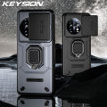 2025SMGSLIB KEYSION Shockproof Armor Case for Oneplus 11 5G 11R 12 Slide Camera Lens Protection Ring Stand Phone Cover for OnePlus 1+Ace 2. 