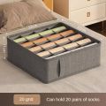New 20/6/7 Grids Underwear Storage Box with Dividers Multifunctional Socks Drawer Organizer with Handle Folding Home Sorting Boxes Bras. 