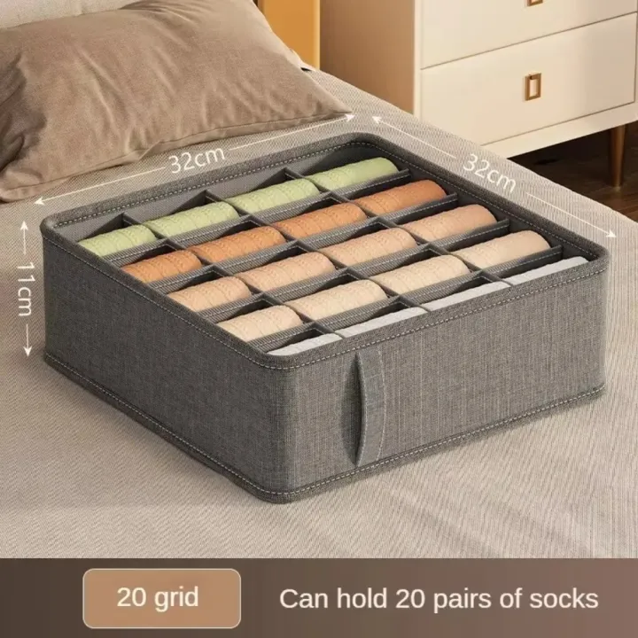 New%2020/6/7%20Grids%20Underwear%20Storage%20Box%20with%20Dividers%20Multifunctional%20Socks%20Drawer%20Organizer%20with%20Handle%20Folding%20Home%20Sorting%20Boxes%20Bras%20-%20Image%209