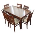 Sunrise Furniture 6-Seater Wooden Rectangle Top Dining Table - Coffee. 