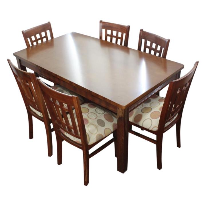 Sunrise Furniture 6-Seater Wooden Rectangle Top Dining Table - Coffee