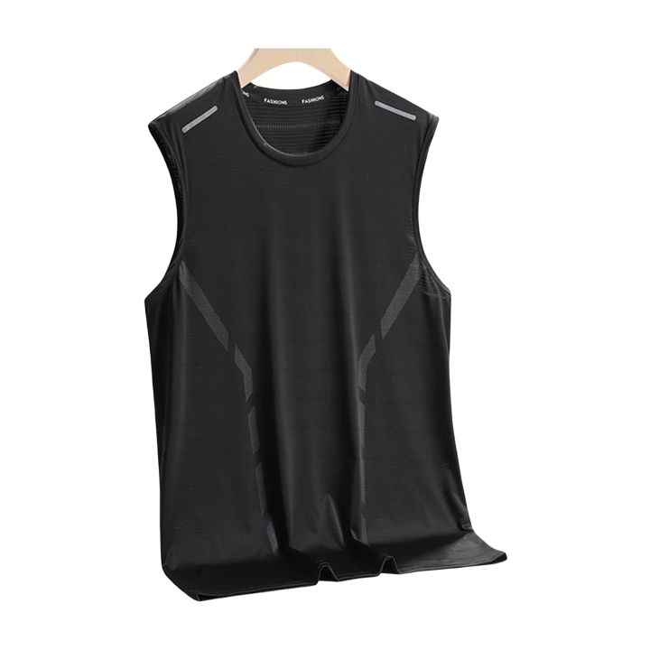 CARAT%20Loose%20Men%20Top%20Men's%20Summer%20Sleeveless%20Sport%20Vest%20Quick%20Dry%20Gym%20Tank%20Top%20O%20Neck%20Loose%20Fit%20Solid%20Color%20Sweat%20Absorption%20for%20Fitness%20-%20Image%202