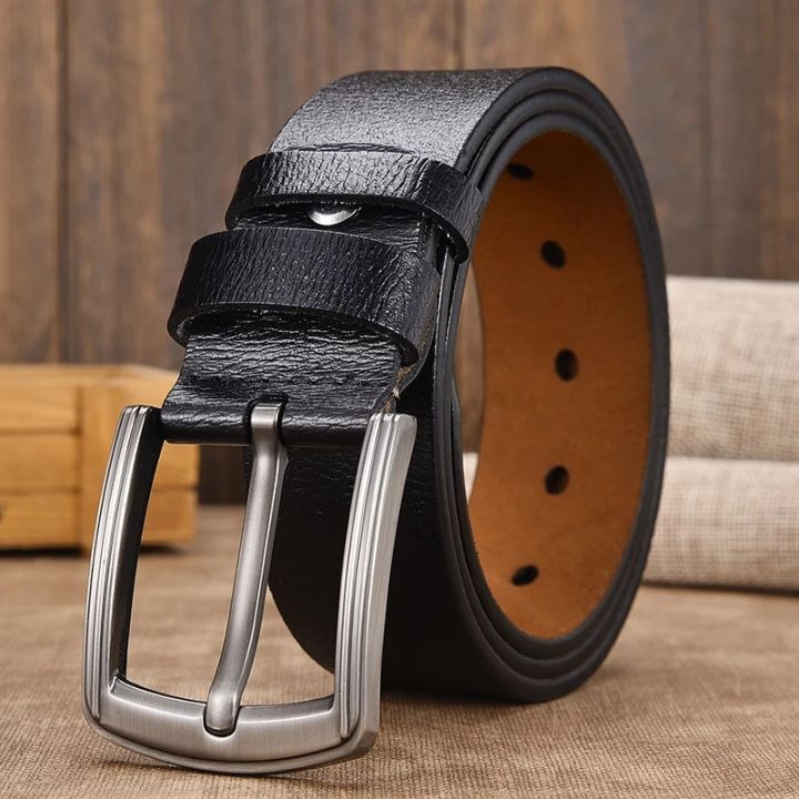 Black Faux Leather Belt For Men