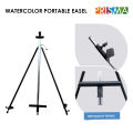 Watercolor Metal Easel with Dual Use, Flat/Standing, Foldable Telescopic Tripod Easels, Black. 