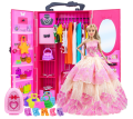 Barbie Fashionistas Closet Portable Fashion Toy with Doll, Clothing, Accessories and Hangars, Gift for 3 to 8 Year Olds. 