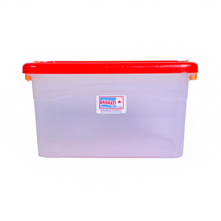 Plastic%20Transparent%20Rectangular%20Smart%20Box%20Multipurpose%20Storage%20Container%20With%20Lock%20-%20Red%20-%20Image%202