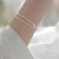 Silver Double Layers Love Heart Bracelets For Women Girls Elegant Birthday MNP. 