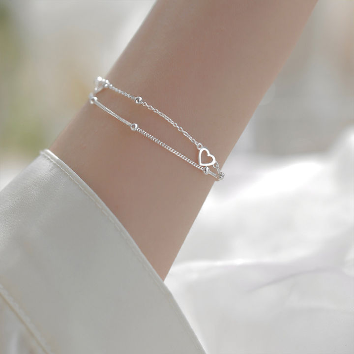 Silver%20Double%20Layers%20Love%20Heart%20Bracelets%20For%20Women%20Girls%20Elegant%20Birthday%20MNP%20-%20Image%205