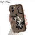 Hontinga for Infinix Note 12 G96 Back Cover black butterfly Pattern Ladder Soft Camera Protection Rubber Phone Case. 