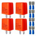 4 PCS 2 Pin LED Flasher Relay Motorcycle LED Flasher Relay 12V Adjustable Frequency of Turn Signals Blinker Indicator Relays. 