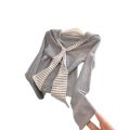 Korean Style College Style Navy Collar Striped Ribbon Long Sleeve T-Shirt for Women with Unique Design, Slimming Base Shirt for Spring and Autumn. 