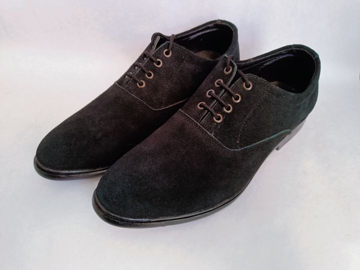 Black Suede Leather Shoes Brogues For Men