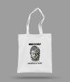 What is Evil | Buddha Graphic Printed | White Tote Bag for Men & Women | Eco-Friendly Reusable Shopping Bag. 