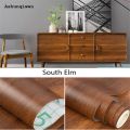 Ashunqiwen Wood Grain Contact Paper Brown Wooden Wallpaper Self-Adhesive Removable Vinyl Film Easy to Apply For Furniture Kitchen Cabinets. 