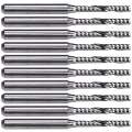 FORIDE 10X 2mm x 15mm Carbide Single Flute Spiral End Mill CNC Router Bit. 