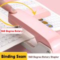 Portable Metal Stapler Use 24/6 26/6 Staples Effortless Heavy Duty Stapler 360 Degree Rotary Manual Binding Tool Bookbinding Supplies. 