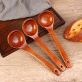 1Pc Wooden Large Capacity Soup Spoon Kitchen Cooking Anti-scalding Spoon MNP. 