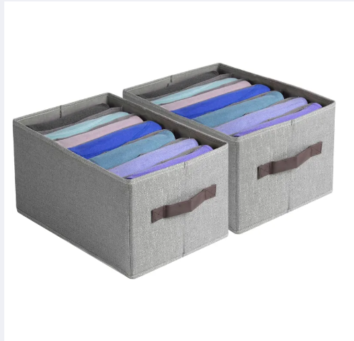 2 Pc 7 Compartment Storage Foldable Wardrobe Clothes Organizer Box