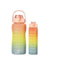 2pcs/Set Sports Large Capacity Water Bottle For Hiking Camping Cup( 2000ml-900ml) - Water Bottes. 