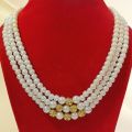 Three Layer Pearl Necklace for Women 50cm Elegant Artificial Moti Mala. 