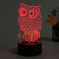 NEW 【Innovative design】Owl Shape 3D Lamp LED Night Light 7 Colors Changing Desk Table Lamp Halloween Present Gift Decor. 