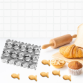 Gold Fish Cracker Cutter,25 Cavity Fish Cookie Cutter Stainless Steel Mini Fish Shaped Molds for Non-Stick Dough Biscuit. 