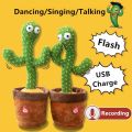 Rechargable Dancing Cactus , Singing Cactus Toy , Cactus Plush Toys , No Mimicking for Home Decoration and Children Playing. 