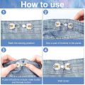 Adjustable Waist Buckle Tightener, Detachable Jeans Button Pins, Decorative Safety Pins Buttons for Clothes, Pants, Skirts, Loose Jeans Waist Buckle Kit. 