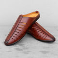 Brown Color Waterproof Leather Sandals Casual Shoes for Men. 