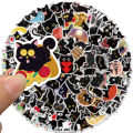 100pcs Cartoon Black Cat Stickers Scrapbook Phone Guitar Laptop Luggage Cool Waterproof Sticker Children Classic Sticker. 