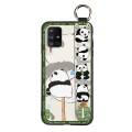 Dirt-resistant ring Phone Case For Samsung Galaxy A71 5G/A Quantum Soft case Wrist Strap Back Cover Kickstand panda Cute. 