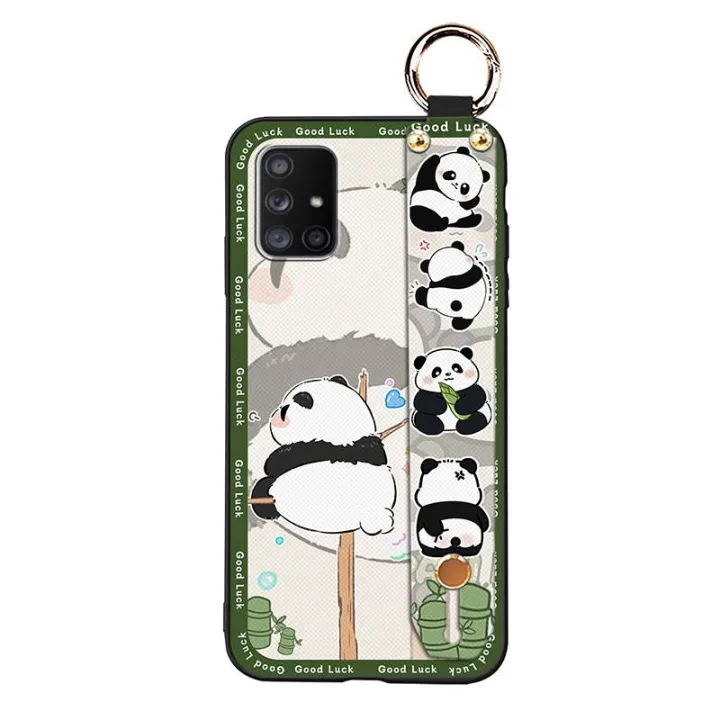 Dirt-resistant%20ring%20Phone%20Case%20For%20Samsung%20Galaxy%20A71%205G/A%20Quantum%20Soft%20case%20Wrist%20Strap%20Back%20Cover%20Kickstand%20panda%20Cute%20-%20Image%206