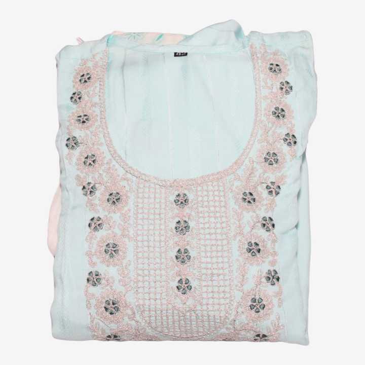 Sky Blue Cotton Ladies Kutha Surwal Set For Women | Daraz.com.np