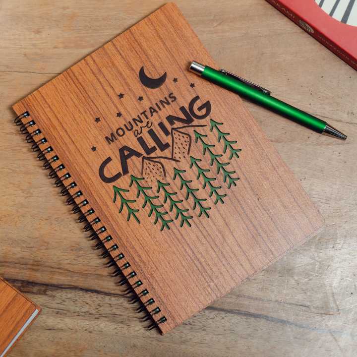 MastaKala Mountains Are Calling Wooden Notebooks A5 100 pages