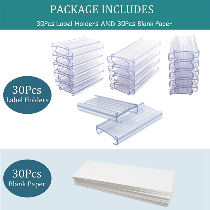 Wire%20Shelf%20Label%20Holders,%2060%20Pack%20Plastic%20Wire%20Shelf%20Label%20Clips%20with%20Label%20Paper%20Removable%20Wire%20Rack%20Label%20Holder%20-%20Image%204