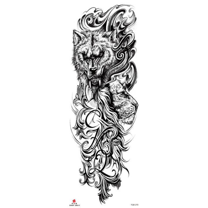 Sale%E3%80%91For%20Full%20Arm%20Tattoo%20Waterproof%20Large%20Flower%20Arm%20Tattoo%20Sketch%20Sketch%20Black%20and%20White%20Direct%20-%20Image%206