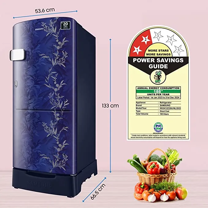 Samsung%20%20RR20C2Z226U/IM%20192%20Litres%20Single%20Door%20Refrigerator%20with%20Stylish%20Grande%20Design%20(Base%20Stand%20with%20Drawer)%20-%20Image%204