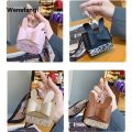 Wenefang Anrushide Fashion inlaid rabbit ears mini bag PU headphone bag For Airpods 2025 New 4 Pro 2 3 2and1Case universal Portable coin purse with keychain. 