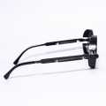 Black Frame Black Lens Round Sunglasses For Men. 