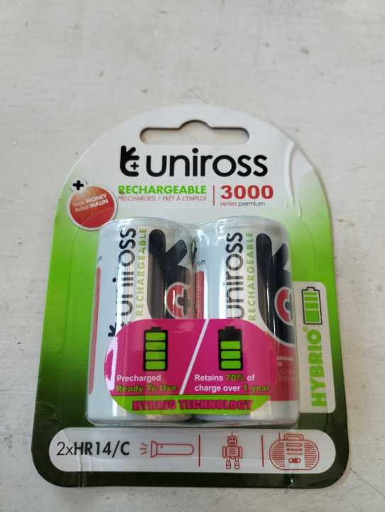 Uniross 3000 series C Size Ready To Use Rechargeable Batteries