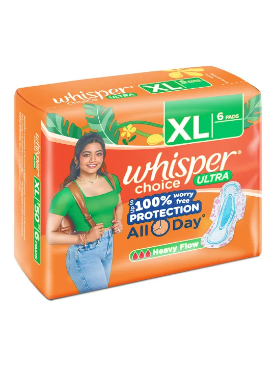 Whisper%20Choice%20Ultra%20Sanitary%206%20Pads,%20XL%20With%20Wings%20-%20Image%207