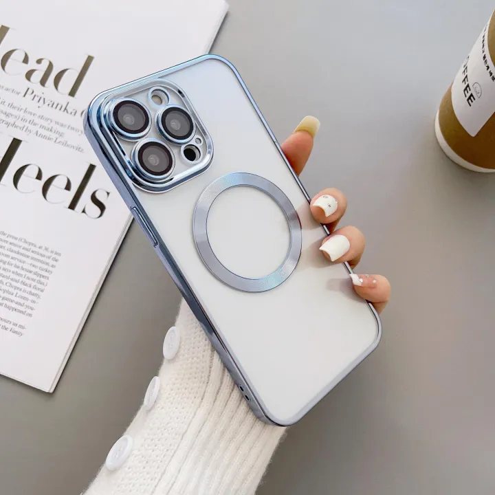 Compatible%20with%20iPhone14plus%20phone%20case%20magsafe%20magnetic%20plating%2012%20transparent%20apple%2013%20Pro%20full%20package%20soft%20shell%20-%20Image%206